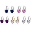 Charming Women Copper Plated Heart AAA Zircon Girl Ear Hoop Earrings Ladies Jewellery Ear Stud Clip
