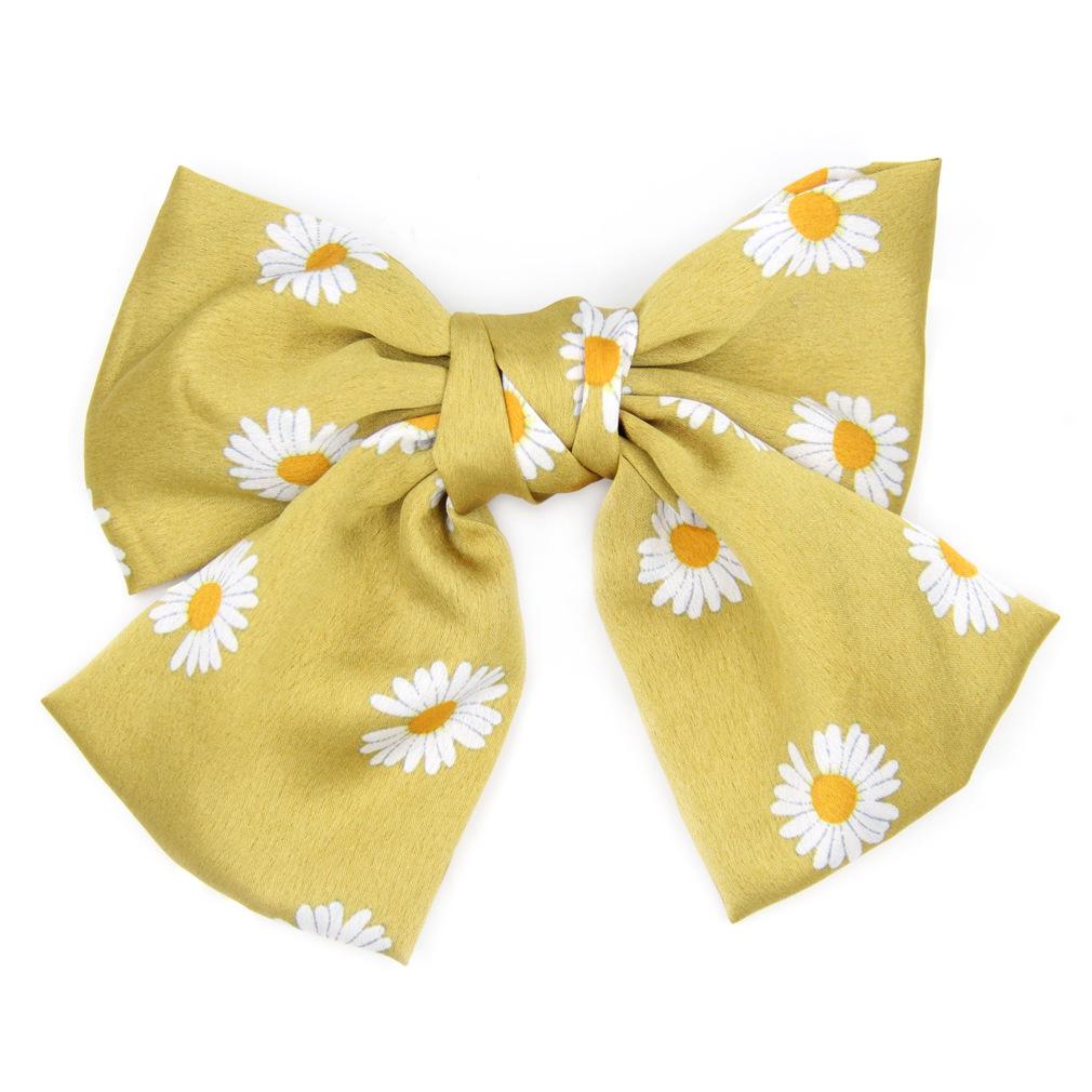 Korean Daisy Bow Double Layer Hair Clip for Girls