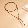 Vintage Bead Long Necklace Neckwear with Cool Minimalist Accent for Casual and Formal Wear Comfortable Lightweight