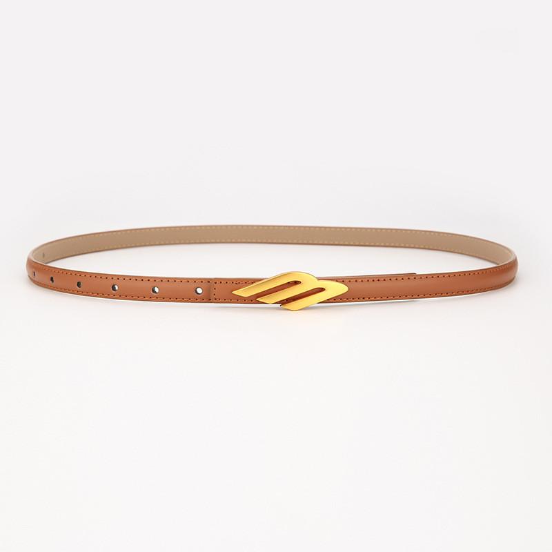 Ladies Leather Belt For Women Fashion Casual Waist Belt With Smooth Buckle For Daily Wear