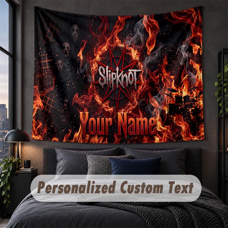 Arazzo Personalizzato con Nome Testo, Appeso Decorativo da Parete Slipknot, Arazzo Sfondo per Casa Camera da Letto