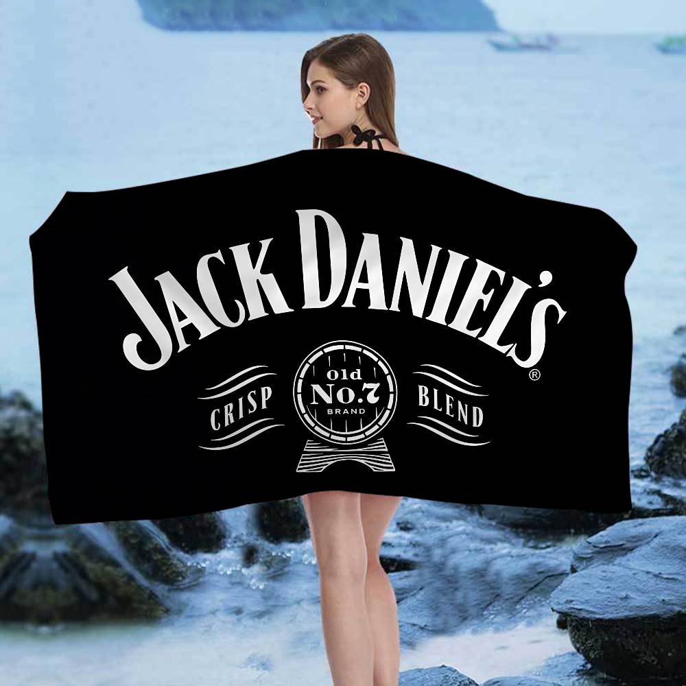 

Классические логотипы виски J-Jack D-DanielS Большие пляжные полотенца из микрофибры Быстросохнущее полотенце Песчаные пляжные полотенца Полотенце для бассейна W40*H60(CM)