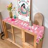1pcs Happy Mother's Day Pink Tulip Love Heart Polyester Table Runner Spring Flowers Leaves Table Runners Dining Table Decoration