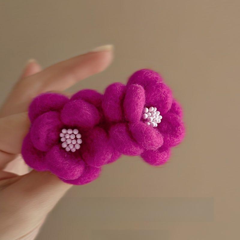 Хлопковые смоляные серьги-гвоздики с цветами, осенне-зимние, милые, нишевые, легкий люкс, элегантные, женские