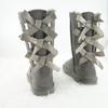 Novedad Invierno Pajarita Niña Botas Altas Cuero Genuino Mujer Botas de Nieve Botas de Felpa Gruesa Zapatos de Mujer Zapatos Cálidos