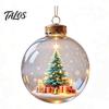 Garden Holiday Ornaments Glowing Christmas Story Ornament, Light-Up 3D Hanging Ball with Warm LED, Mini Decorative Spheres for Holidays Scene