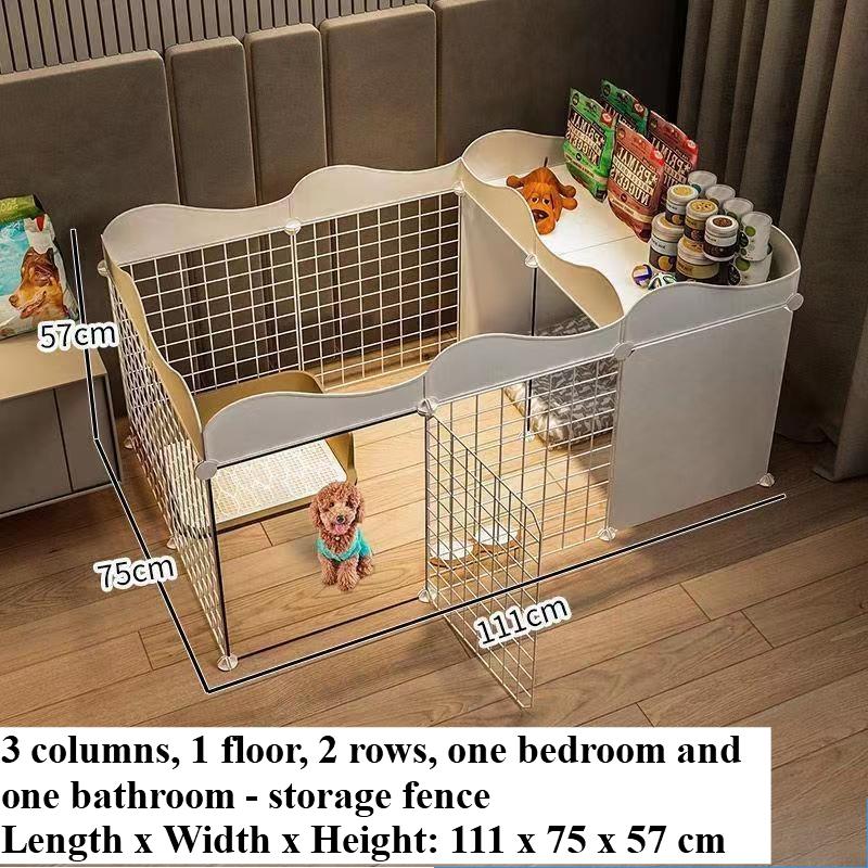 Home Pet Dog Enclosure House Indoor Small Dog Poodle  Fence Isolation Door Dog Cage with Toilet Area Scientificly Divided Den