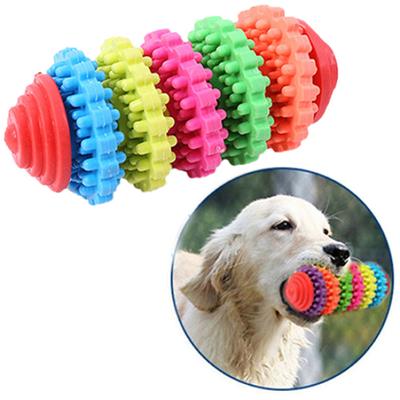 Colorful Rubber Pet Dog Puppy Dental Teething Healthy Teeth Gums Chew Toy Tool