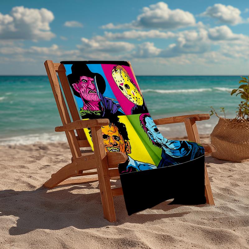 Ultra-Soft Beach Towel with Halloween horror Theme,Ideal for Pool - Camping, Diving - Perfect Travel Essential, Vibrant Beach Towel.