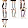 Häkel-Fischernetz-Beinwärmer mit Rüschenbesatz und Schleifen für Damen Ästhetische Armstulpen Fußlose Socken Streetwear