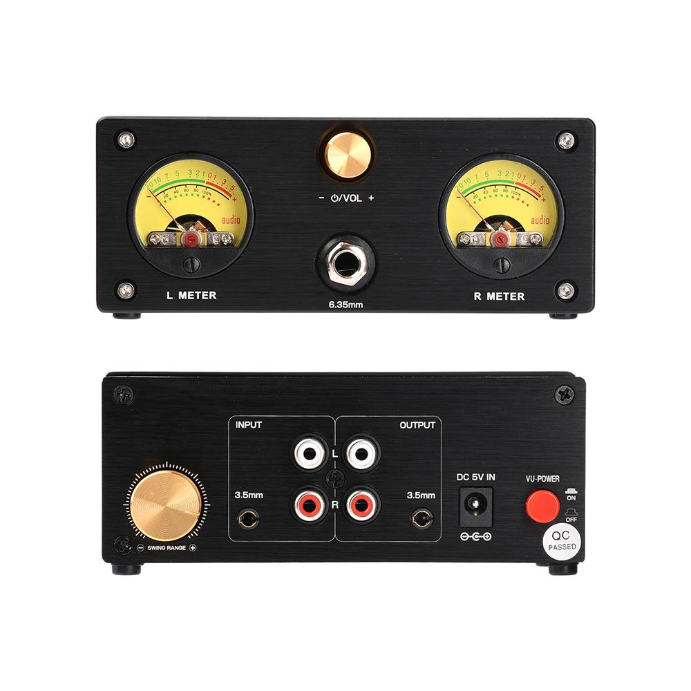 Xz-U6Pro VU Meter + Headphone Amp Combo DC 5V Desktop Linear Headphone Amplifier 6.35mm/3.5mm Jack