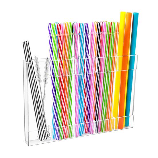 

1/2 шт. Акриловый держатель для соломинок, прозрачный, двусторонний скотч, простая установка, холодильник 1pc прозрачный