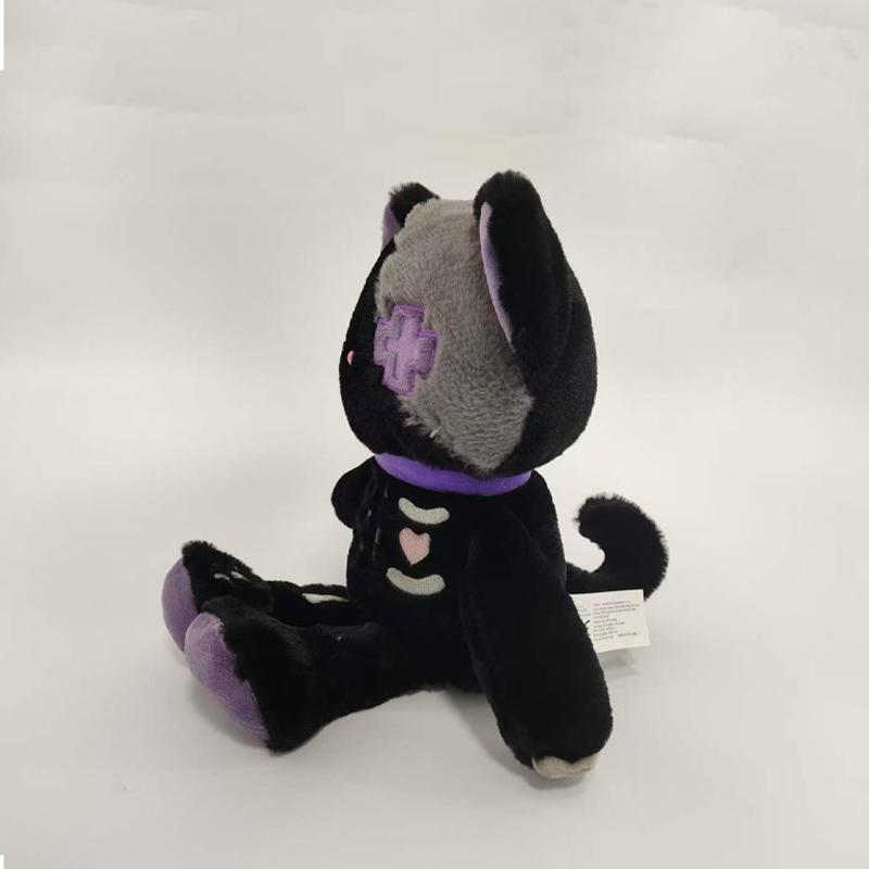 35cm Kawaii Serie Nera Gatto Scheletro Morbido Peluche Animale di Peluche Creativo Soffice Teschio Gotico Gattino per Bambini Regali di Halloween