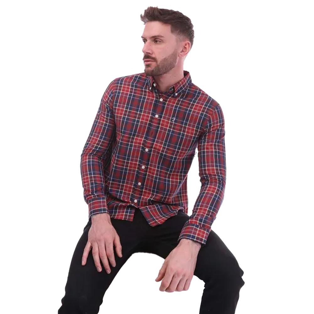 Farah Herren Edina Kariertes Oxfordhemd