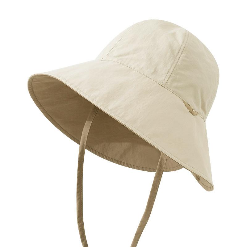 Sun Protection Hat Women Wear Light and Quick-drying Strap Bucket Hat Women Summer Sun Protection Hat Men Show Ponytail Sun Hat Women