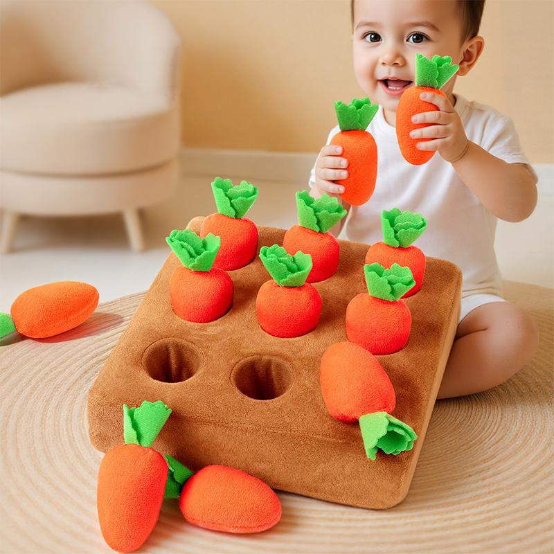 Baby Plush Pull Out Carrot Interaction Toys Cotton Montessori Radish Game Recognizing Educational Toys For Children 0-3Y Gift