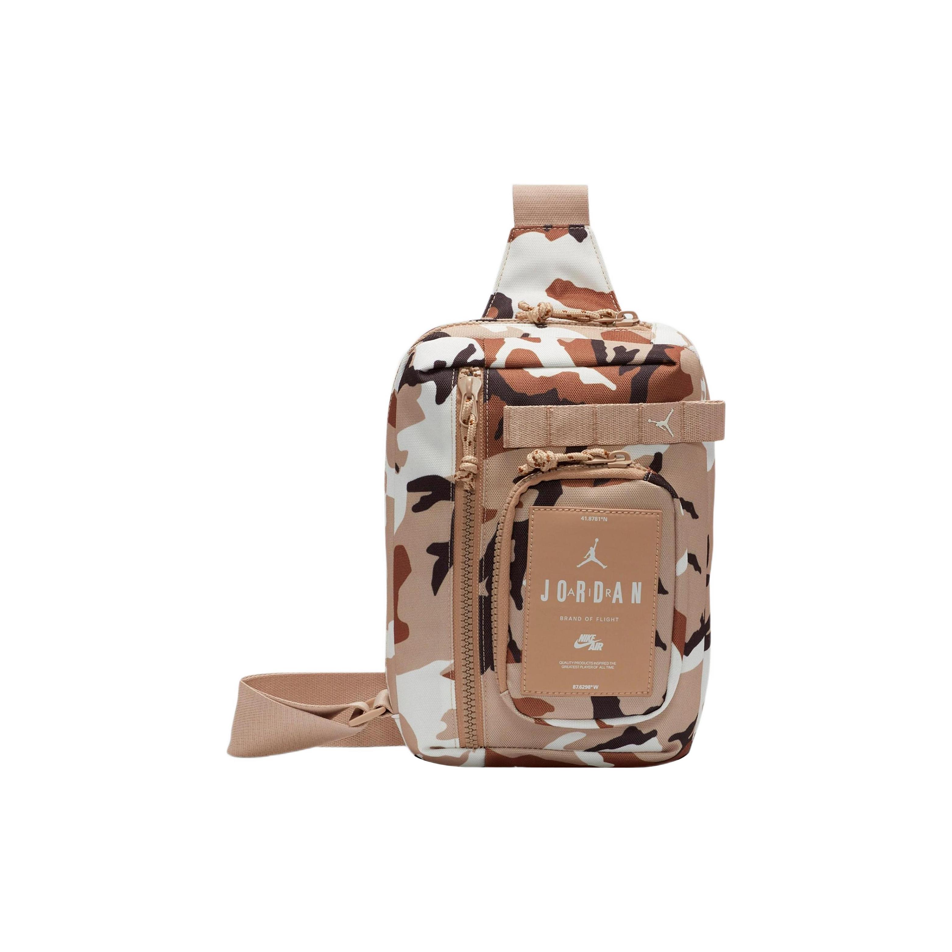 

New Jordan Nylon With Polyester Crossbody Sling Bag Women s Sand Camouflage MA0839-EE7 17.8*7.6*22.9CM