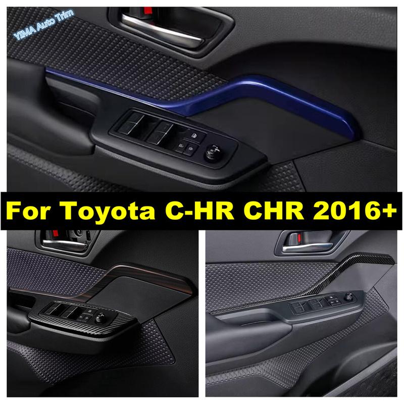 Car Styling 2PCS ABS Plastic Interior Front Door Panel Decoration Strips Cover Trim For Toyota C-HR CHR 2016 -