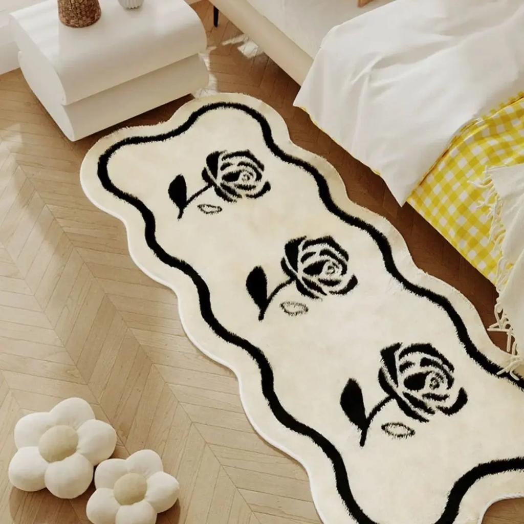 French-Style Carpet, Soft And Cool, Bedroom Bedside Rug, Bay Window Rug, Walk-In Closet Floor Mat, Home Decoration.