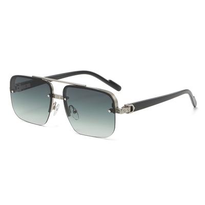 Neue Retro-Sonnenbrille mit Doppelstrahl und Halbrahmen, die sich allmählich verwandelt. Sonnenschutz-Sonnenbrille aus Metall für Herren.