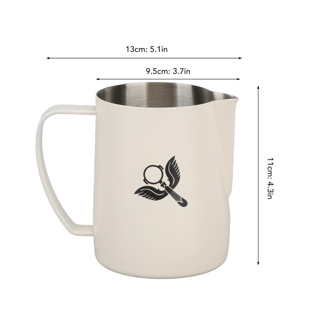 Frothing Cup Prevent Spilling 304 Stainless Steel Milk Frothing Pitcher with Handle for Coffee Making 600ml