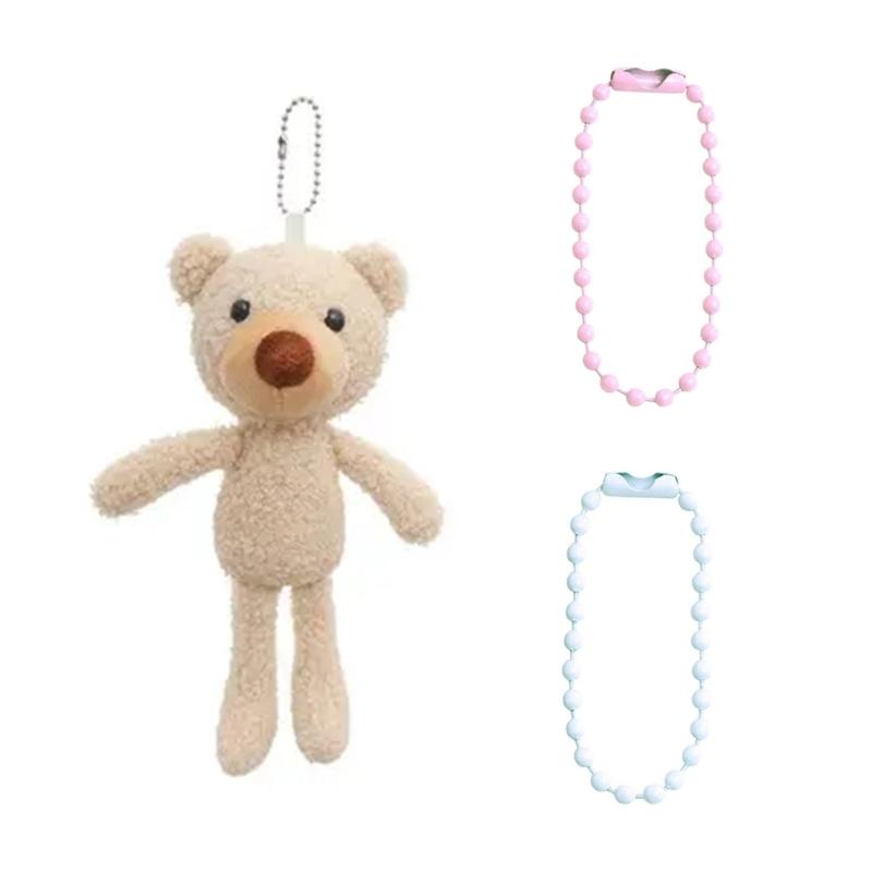 Pack of 100 Assorted Color Beaded Chains Stylish Keychain Accessory Colorful Small Ball Beads Chain with Connectors