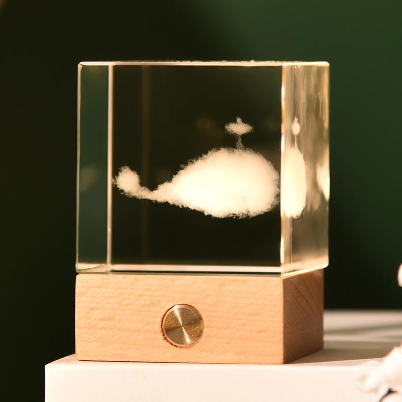 Starry Sky Cube Crystal Night Light: Creative Bedside Atmosphere Lamp