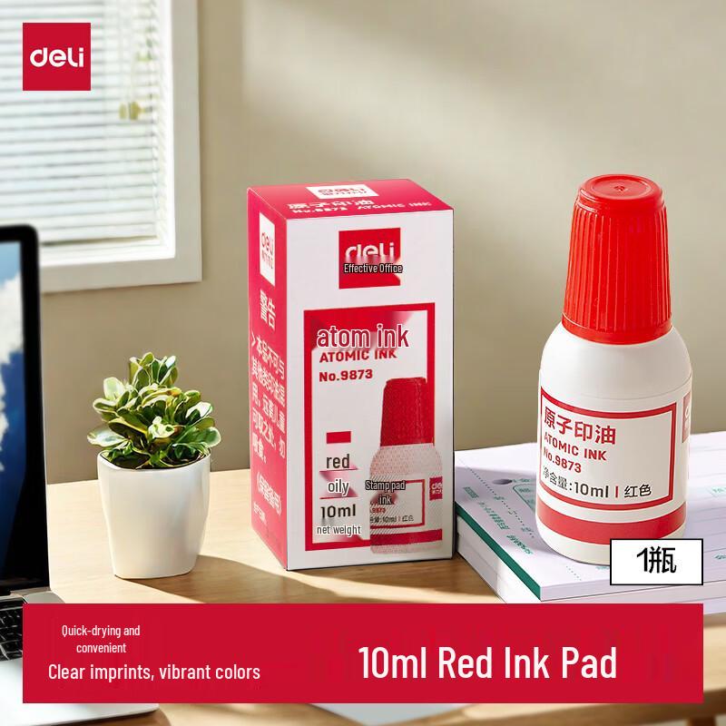 Deli 10ml Red Atomic Stamp Ink