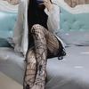 High-Waist Elastic Waistline Thin Hollow Women Stockings Sexy Cross Pattern Fishing Net Stockings Club Wear