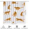 Leopard Shower Curtain Home Decor Bathroom Waterproof Fabric Yellow Print Animal Bath Tub Curtain White Plastic Hooks Waterproof
