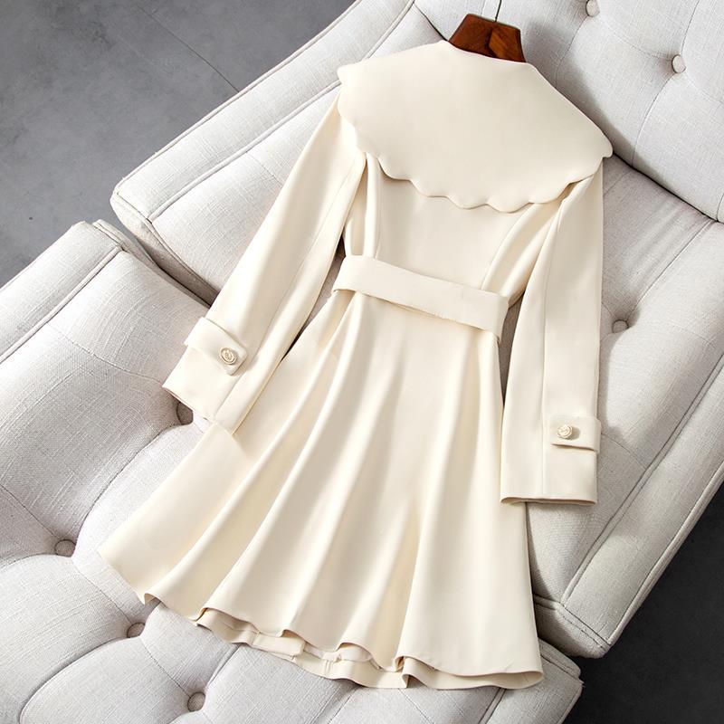 Printemps mince femmes beau col de poupée coupe-vent manteau pour les femmes mince a-ligne Trench vêtements