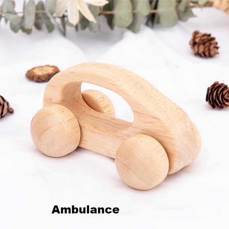 Wooden Inertia Handcart Toy for Children Aged 0-3: Grip Training and Play.
