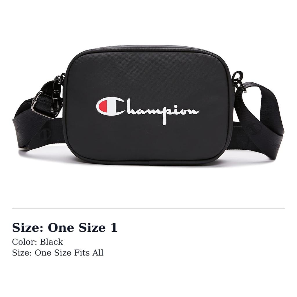 Champion Polyvinyl Chloride Crossbody Bag Medium Unisex Black U3AACPU10