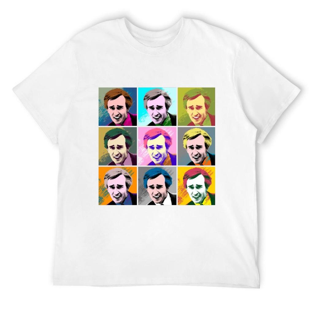 Alan Partridge Warhol-inspirerad popkonst 3x3 T-shirt söta toppar presenter till pojkvän anpassad skjorta roliga presenter svarta t-shirts för män