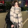 Autumn and Winter Fashion Wear Scarf Casual Fashion Versatile Plaid Printing Korean Version Cold and Warm Neck Protection Personalized Scarf