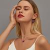 Fashion Choker Chain Pearl Necklace Earrings Sets for Women Jewelry Cute Colorful Butterfly Gold Color Chain Vintage Jewellery