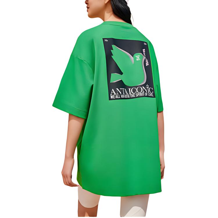 Anta Breathable Comfortable Loose Short Sleeve T-Shirt With Letter Print Men tops Noah-Green 152428142-3