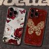 Vintage Peony Flowers And Gold Butterflies Clear Phone Case for iPhone 17 Pro Max 16 15 Pro 14 13 12 11 17Air Silicone Cover