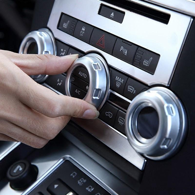 4pcs Dashboard A//C Volume Knob Trim Button Cover For Land Rover Discovery Sport