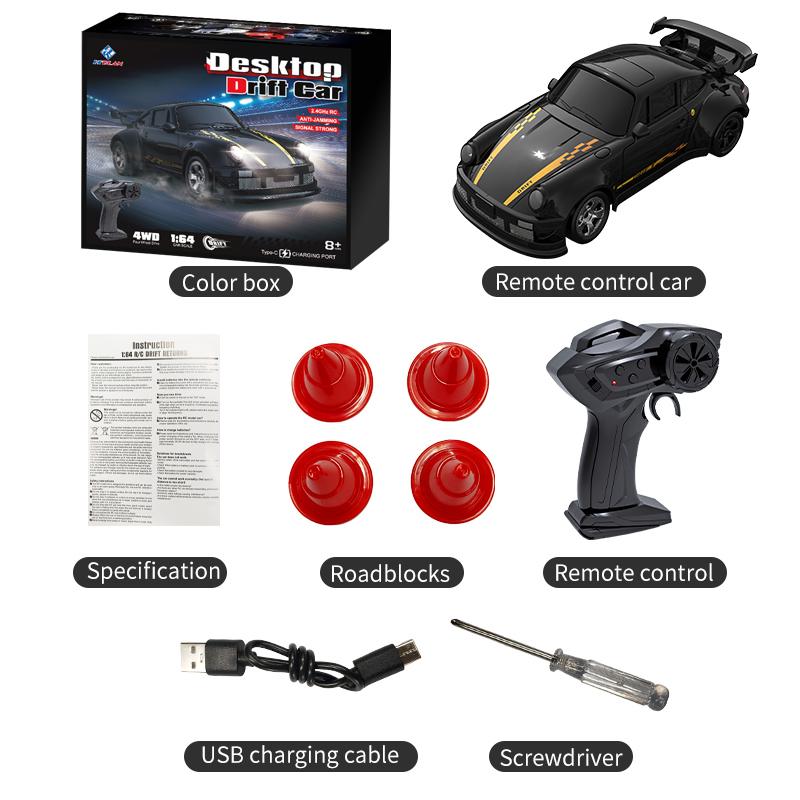

New 4WD 2.4GHZ RC Simulation Mini Drift Car Palm Racing Model Desktop Toys 1/64 Scale Remote Control Car Gift For Children Boys