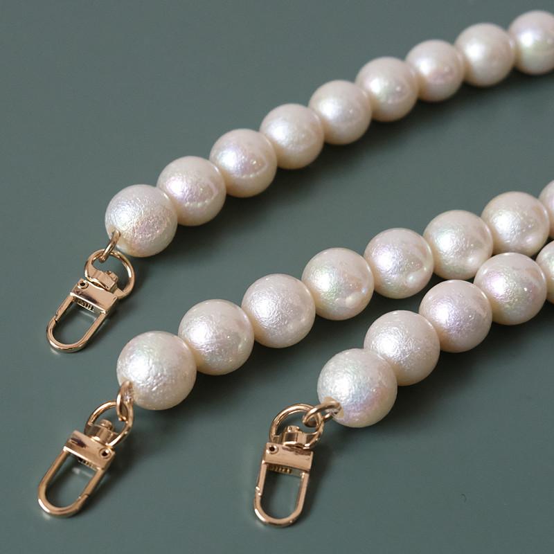 New Fashion Woman Handbag Accessory Parts White Pearl Acrylic Resin Chain Luxury Solid Strap Women Shoulder Clutch Handle Chains
