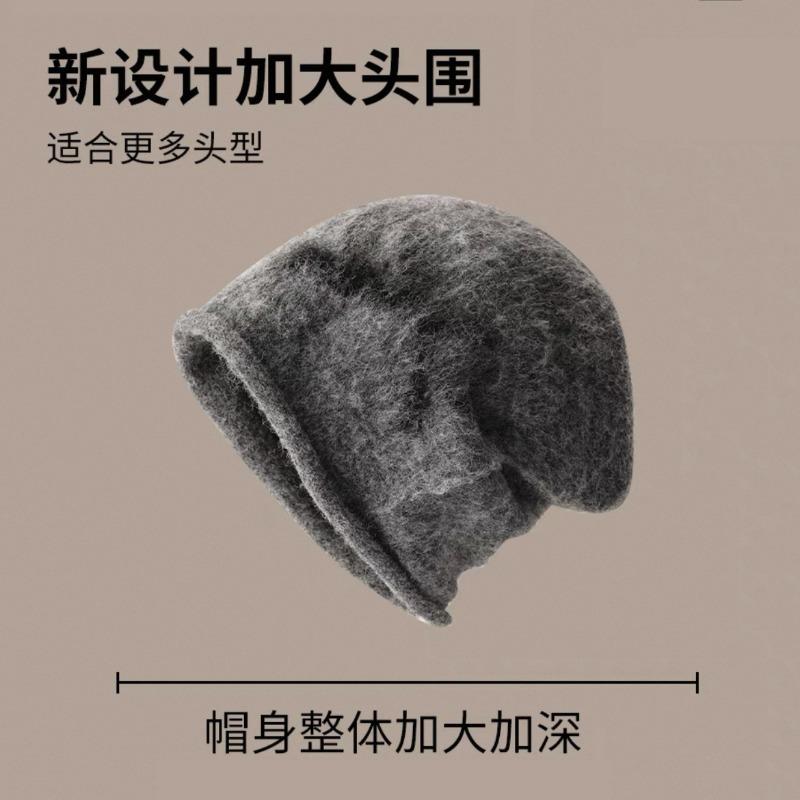 Autumn and Winter Cold Hat Women's Bows Piled Up Knitted Hat Warm and Cold-proof Ear Protection Bag Head Shows a Small and Advanced Sense of Face