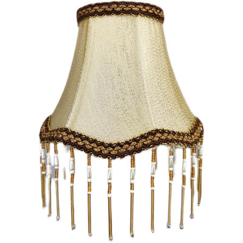 European Crystal Chandelier Fabric Lampshade, Clip-On, E27 Large Base, E14 Candle Bulb, Wall Light Shell Shade