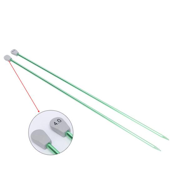 2 Pcs Aluminum Single Point Knitting Needles Pins Straight DIY Weaving Tool