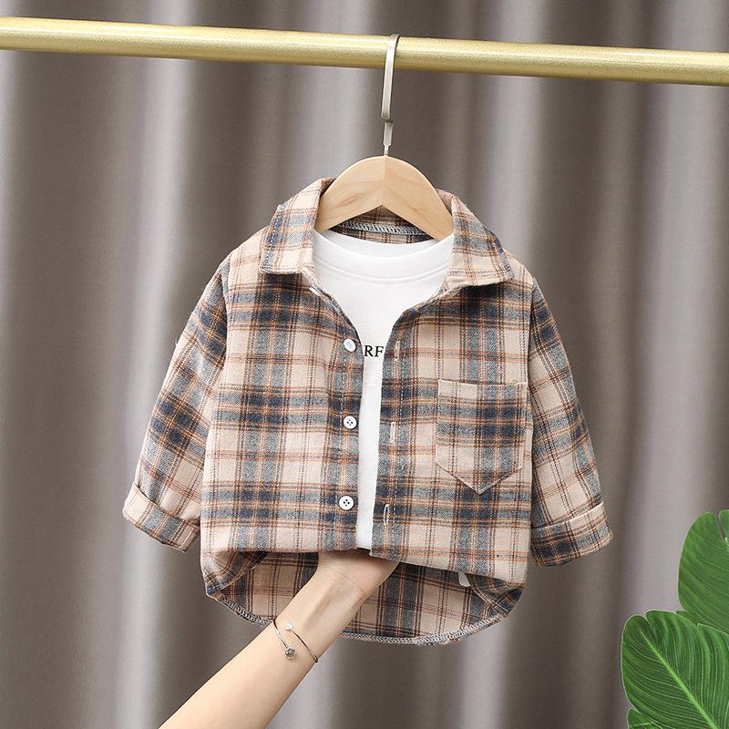 Boys Long Sleeve Shirt Lightweight Stylish Casual Top for Spring and Autumn