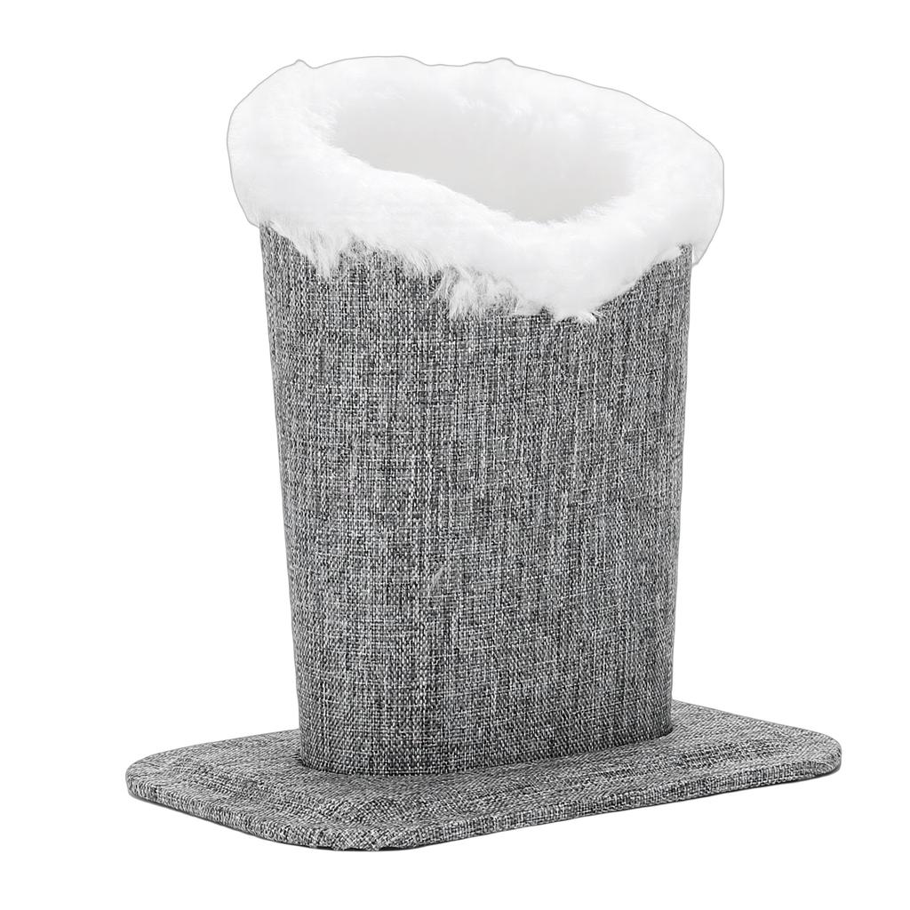 Plush Lined Eyeglasses Holder Stand Soft Protective Glasses Case for Desk Nightstand Table   Linen Gray