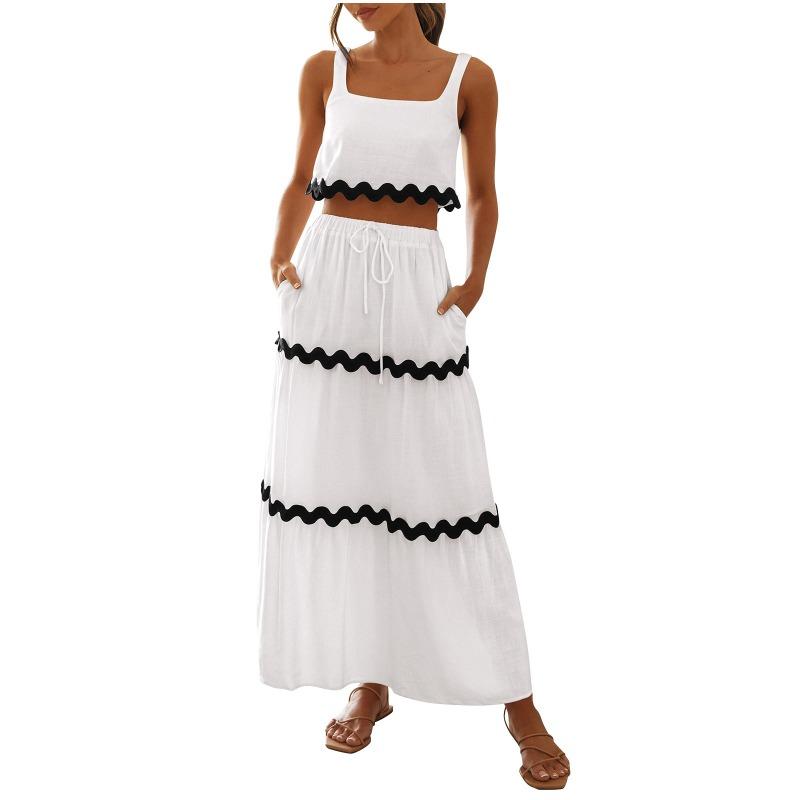 Spring and summer new sleeveless dress set