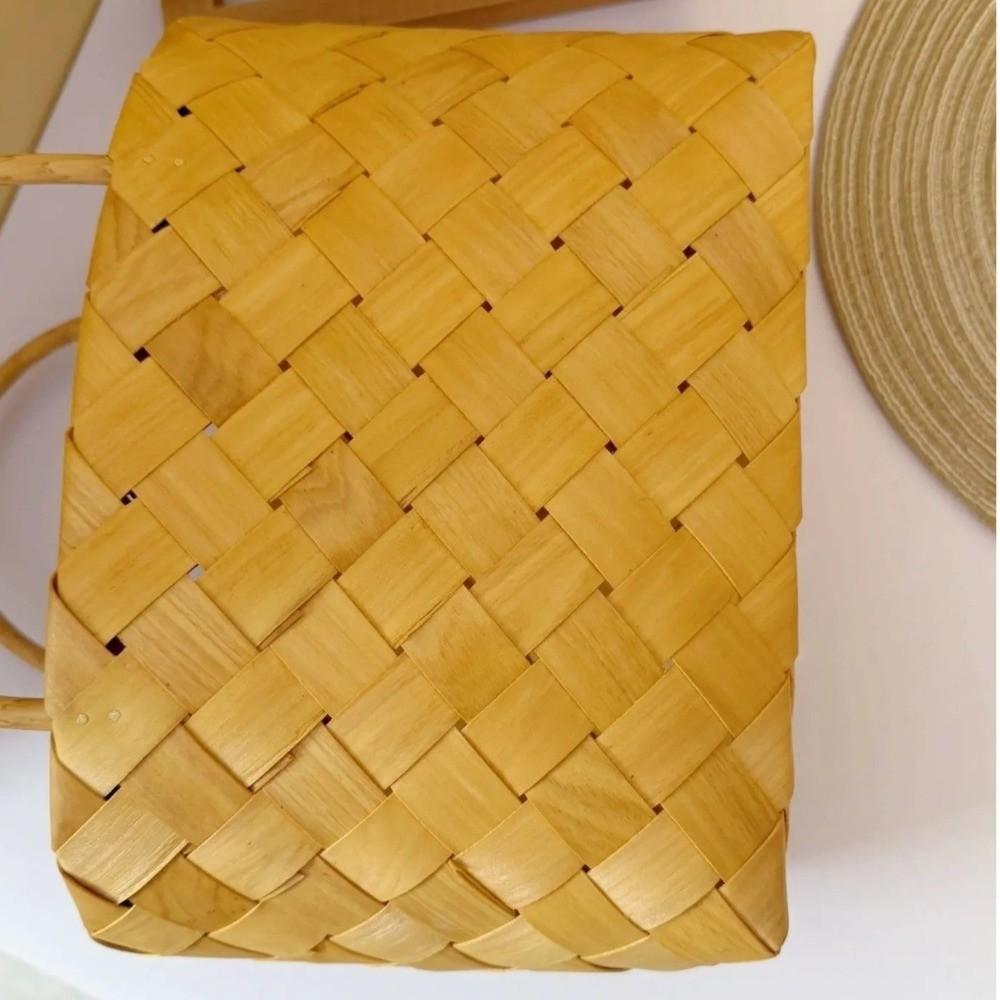 With Handle Bride Flower Basket Sundries Organizer Picnic Basket Vintage Hand-Woven Basket Gift