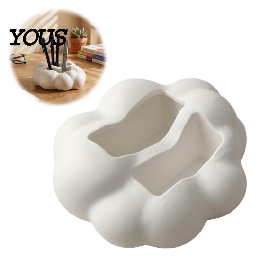 Durable Pla Storage 3D Printed Cloud Shape Desktop Organizer, Cute Remote Control Holder Rack with Dual Slots, Multifunctional Caddy for Pens, Makeup