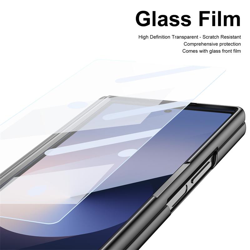 Luxury Leather Hinge Phone Case for Samsung Galaxy Z Fold 7 6 5 4 3 Screen Glass S Pen Slot Shockproof Cover for Galaxy Z Fold 6